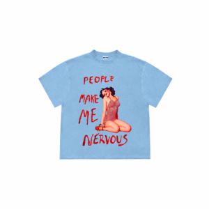 Tricou „People Make Me Nervous” – Tricou Statement Vintage Aesthetic