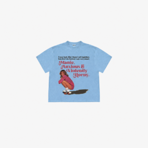 Tricou „Manic, Anxious & Violently Horny” – Tricou Vintage Aesthetic