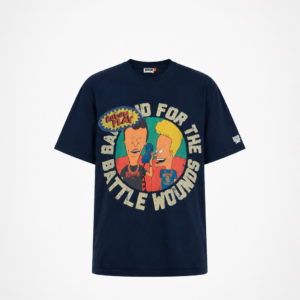Tricou Rogue Play Battle Wounds Bleumarin Oversized – Print Retro Cartoon | Unisex