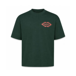 Tricou Von Dutch Logo Flăcări – Verde Închis | Oversized Unisex