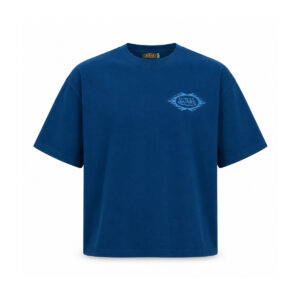 Tricou Von Dutch Logo Flăcări Ton pe Ton – Albastru | Oversized Unisex