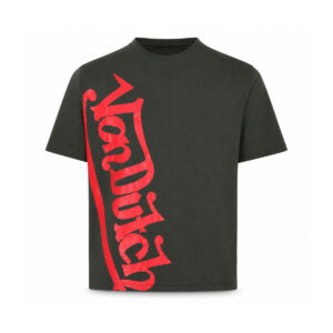 Tricou Von Dutch Logo Vertical Roșu – Antracit | Unisex