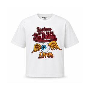 Tricou Von Dutch System Lives – Alb | Oversized Unisex
