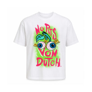 Tricou Von Dutch No Pits Cireșe – Alb | Oversized Unisex