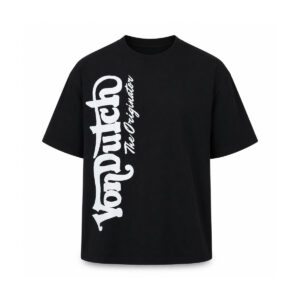 Tricou Von Dutch The Originator – Negru | Logo Vertical Oversized Unisex