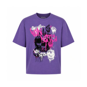 Tricou Von Dutch Graffiti Craniu – Mov | Oversized Unisex
