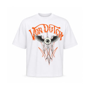 Tricou Von Dutch Ochi Înaripat Pinstriping – Alb | Oversized Unisex